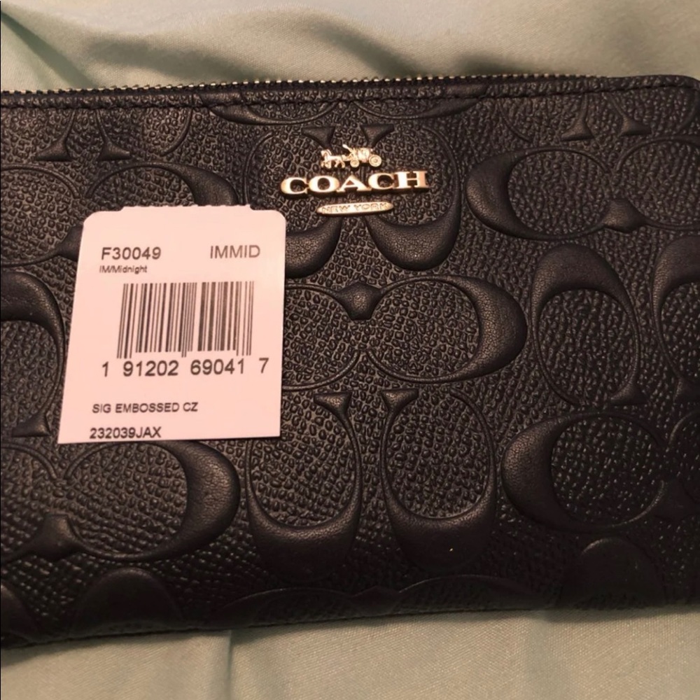 Navy Coach Wristlet